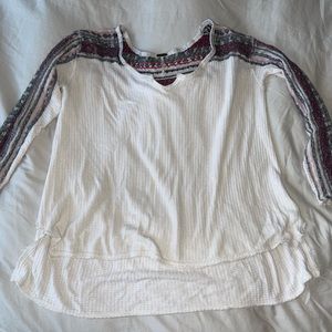 Free people waffle knit oversized top made with wool